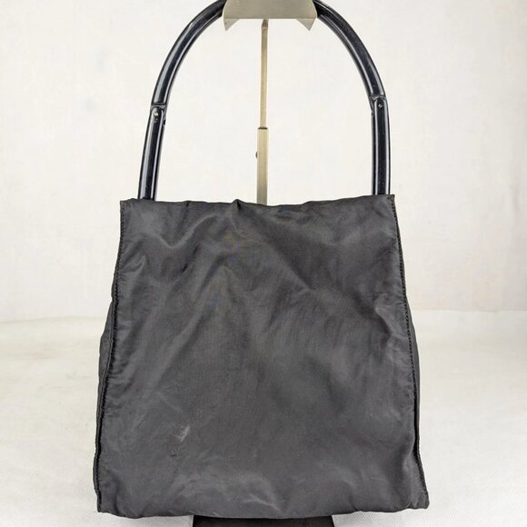 Authentic PRADA Black Nylon Shoulder Bag Top Handle Bag Made in Italy - Picture 1 of 15
